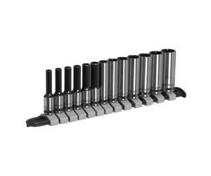 Sealey Premier AK7991 - Juego de llaves de vaso profundo de 13 piezas de 1/4 pulgadas cuadradas, color negro