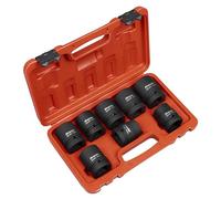 Sealey Premier AK889M - Juego de llaves de vaso de impacto de 1 pulgada cuadrada (8 piezas)