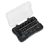 Sealey Premier Black Go-Through Lock-On™ - Juego de llaves de vaso y puntas de perfil bajo 31 piezas - AK2112