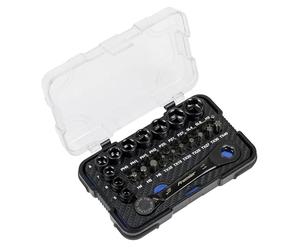 Sealey Premier Black Go-Through Lock-On™ - Juego de llaves de vaso y puntas de perfil bajo 31 piezas - AK2112
