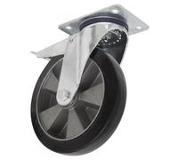 Sealey Resistente Goma Castor Rueda Giratoria Con Total Cerradura 152mm -