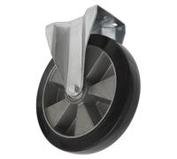 Sealey Resistente Goma Rueda Giratoria Placa Fija 152mm - Trade SCW5152FPEM