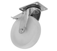 Sealey Resistente Nylon Castor Rueda Giratoria Con Total Traba 125mm - Trade