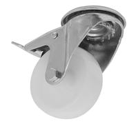 Sealey Resistente Nylon Rueda Giratoria Tornillo Orificio Con Total Lock 80mm