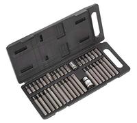 Sealey S0982 TRX-Star/Spline/Hex - Juego de puntas destornilladoras TRX estrella, Spline y hexagonal para muesca cuadrada de 3/8" y 1/2" (40 piezas)