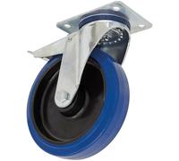 Sealey SCW3100SPLEM Heavyduty Azul Goma Elástica Rueda Giratoria -tl Ø100mm
