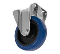 Sealey SCW3125FPEM Resistente Azul Goma Elástica Ruedecilla Fija Rueda Ø125mm