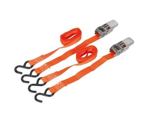 Sealey TD0540S2 Amarre de Carraca 25mm X 4m Poli Tejido - GANCHOS EN S 500kg Par