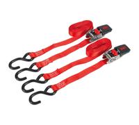 Sealey Trinquete Correas 25mm X 4m Poliéster Tejido Con GANCHOS EN S 800kg