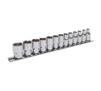 Sealey Total Drive Enchufe Juego 13pc 0.6cmD Espejo Acabado en Una Raíl AK69813