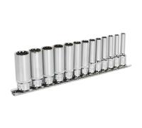 Sealey Total Drive Enchufe Juego 13pc Profundo 0.6cmD Métrico Acabado Satén