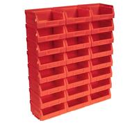 Sealey TPS124R Almacenamiento de Plástico Papelera 103 x 85 x 53mm - Red Paquete