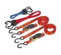 Sealey Trinquete Correa & Bungee Cuerda Juego 6pc Tejido Longitud 5m TD285SBD