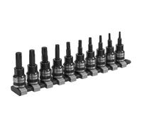 Trx-Estrella Set Llave Vaso 10pc 1cmSq Conducir Negro Serie AK6207B Sealey Nuevo