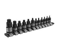 Sealey Trx-Estrella Llave de Vaso Juego 12pc Stubby 0.6cm,1cm &1.3cmSq Negro
