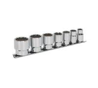 Sealey Whitworth Enchufe Juego 7pc 1cmSq Drive Bi Hex Estándar Longitud AK2676