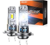 SEALIGHT 2025 Bombillas LED H7 Actualizadas para Faros, 1:1 Tamaño Mini S2S 33000LM 900% Brillo 140W 6500K 14000RPM Ventilador de Enfriamiento, Reemplazo Halógeno, Plug-N-Play, Paquete de 2