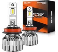 SEALIGHT 9005 LED Fog Bulb, 33000LM 800% Super Brighter, 6500K Hi/Low Beam, With 15000RPM Cooling Fan, 60000HRS+ Lifespan, Pack of 2