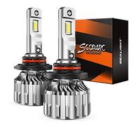 SEALIGHT Bombilla 9005 LED,HB3 22000LM 6500K Blanco 500% Brillo, Tamaño Mini 1:1, No Requiere Adaptador Auto Vehicle, Sustitución Halógeno Luz Alta/Baja, Plug and Play, IP67, Pack de 2