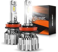 SEALIGHT Bombilla H11 LED,H8 H9 H16 22000LM 6500K Blanco 500% Brillo, Tamaño Mini 1:1, No Requiere Adaptador Auto Vehicle, Sustitución Halógeno Luz Alta/Baja, Plug and Play, IP67, Pack de 2