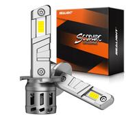 SEALIGHT H1 Bulbs 2025 Newest, 20000LM 6500K H1 Light Bulbs with Cooling Fan, 1:1 Mini Size for Powersports ATV/UTV, Plug-N-Play, Pack of 2