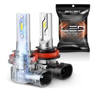 SEALIGHT H11 LED Bombilla, 10000LM, 6500K, H8, H9, H16, luz antiniebla LED para automóvil, mejora del brillo del 600%, tamaño mini 1:1 100%, adecuada para camiones, automóviles, motocicletas