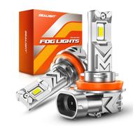 SEALIGHT H11 LED Fog Light Bulb, 17000LM 6500K White, 800% Brighter, Copper Cooling, 1:1 Size, Replacement for H16/H8/H11 LED Fog Lights, Plug & Play, IP68 Waterproof, 60,000Hrs Lifespan, Pack of 2