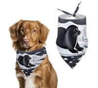 Seals on Ice - Pañuelo triangular lavable y ajustable, bufanda transpirable para mascotas pequeñas, medianas y grandes, bonito accesorio de moda para mascotas