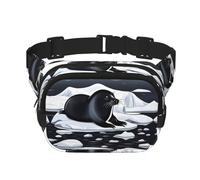 Seals on Ice Riñonera cuadrada de doble capa, para correr, viajar, senderismo, fitness, color negro, talla única, color negro, talla única, Negro , talla única