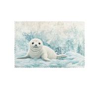 Seals On The Snow - Juego de 6 manteles individuales lavables y fáciles de limpiar, aptos para uso en interiores y exteriores, para mesa de comedor