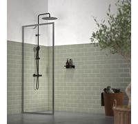 Sealskin Contour mampara de ducha walk-in 100 cm grafito mate/vidrio transparente CDA30986145100