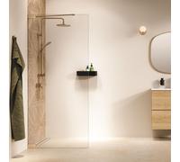 Sealskin Pure mampara de ducha walk-in 100 cm oro cepillado/vidrio transparente PU011006495100