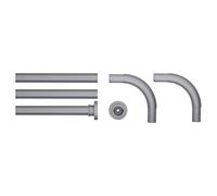 Sealskin Seallux Set de barra para cortina de baño - Barra 3x - Acoplador 2x - Aluminio mate