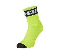 SEALSKINZ calcetín Hydrostop Impermeable hasta el Tobillo para el Clima cálido - Negro/Blanco/Amarillo, M neón Unisex