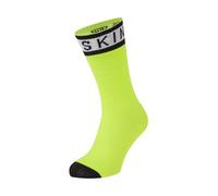 SEALSKINZ calcetín Hydrostop Impermeable Mediano para el Clima cálido - Negro/Blanco/Amarillo, XL neón Unisex