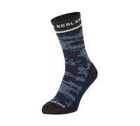 SEALSKINZ Reepham - Calcetines deportivos jacquard de longitud media | Calcetines no impermeables | Azul marino | Mediano, azul marino, M