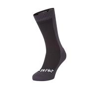 SEALSKINZ Waterproof Cold Weather Mid Length Calcetín, Hombre, Negro/Gris, Extra-Large