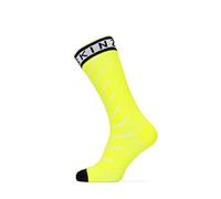 SealSkinz Waterproof Warm Weather Mid Length Calcetín, Hombre, Neon Yellow/Black/White, Large