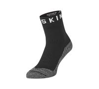 SEALSKINZ Waterproof Warm Weather Soft Touch Ankle Length Calcetín, Hombre, Black/Grey Marl/White, Small