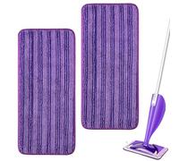 SealUncle Almohadillas de microfibra compatibles con mopas Swiffer Wet Jet, recambios para fregonas de pulverización de 10 a 12 pulgadas, lavables a máquina, paquete de 2 (morado)