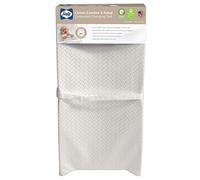 Sealy Baby Cotton Comfort - Cambiador de pañales de bebé contorneado impermeable de 3 lados para tocador o cambiador, color blanco, 32 x 16 pulgadas