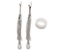 Seam Ripper Thread Remover Sturdy Zinc Alloy Steel Multifunctional Sewing Tool for Needlework Leather Craft Home Use Handcraft Projects 1 Set Small Large Masking Tape (Silver)