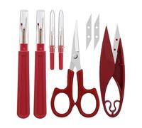 Seam Ripper Tools - 4 Thread Removers with 5-Inch Scissors & Thread Cutter | 2 Large and 2 Small Ergonomic Rippers for Removal | Professional Diy Sewing Tools for Quilting, Knitting, Embroidery