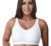Seamless Bra Women's Compression Without Underwire with High Support for Women in Small to Large Sizes That You Can Wear Your Back in Daily Life During Training, White, S(White,XL)