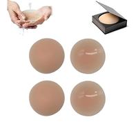 Seamless Cake Cover Ultra Thin Invisible Bra,Reusable Adhesive Nipple Covers,Women's Silicone Sweatproof Lift Nipple Stickers (10cm, 2 Pairs x Skin)