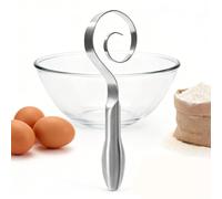 Seamless Dough Whisk, Stainless Steel Seamless Danish Dough Whisk Easy to Clean Dishwasher Safe for Sourdough Pizza Cookies Pancake & Waffle (1Pcs)