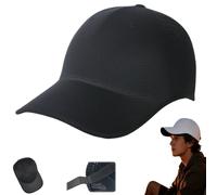 Seamless Packable Lightweight Sports Baseball Cap,Ultra-Breathable Unisex Quick-Dry Running Hat,Washable Adjustable Golf Cap (Black)