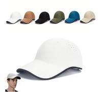 Seamless Packable Lightweight Sports Baseball Cap, Ultra-Breathable Washable, Portable Quick-Dry Hat for Golf Travel (White)