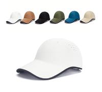 Seamless Packable Lightweight Sports Baseball Cap, Ultra-Breathable Washable with Adjustable Strap, For Golf Travel (White)