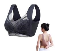 Seamless Sexy Push Up Wireless Bra for Women - Ultra-Thin, Back Smoothing, Comfortable Invisible Bralette (D-Black,XL)